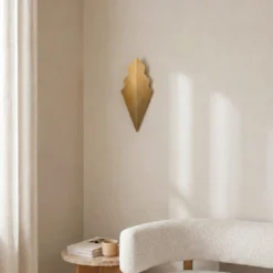 Aplique de pared ARROW, color dorado, altura 40 cm, metal, G9
