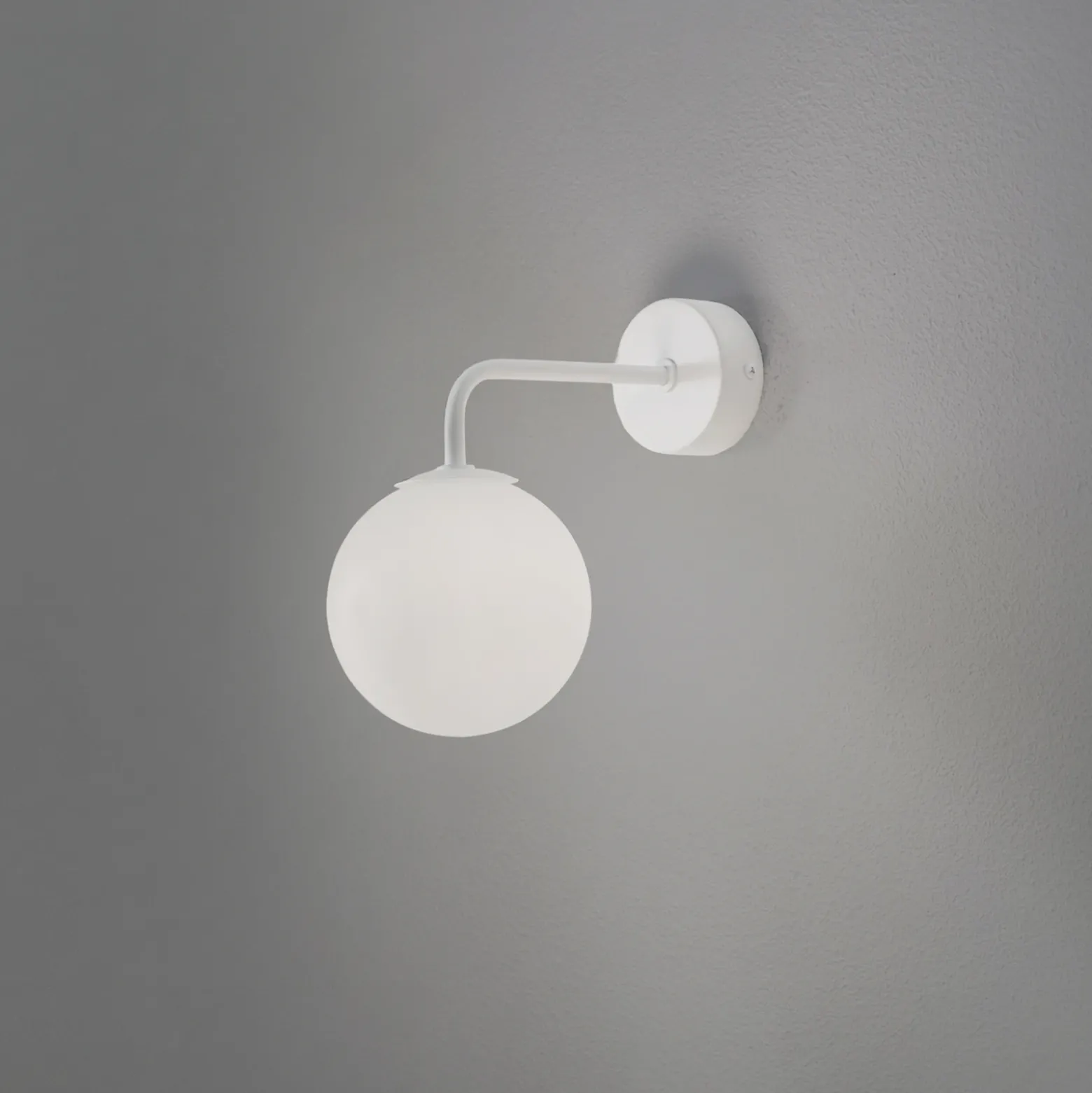 Aplique de pared Astral, blanco, proyección 22 cm, acero/vidrio