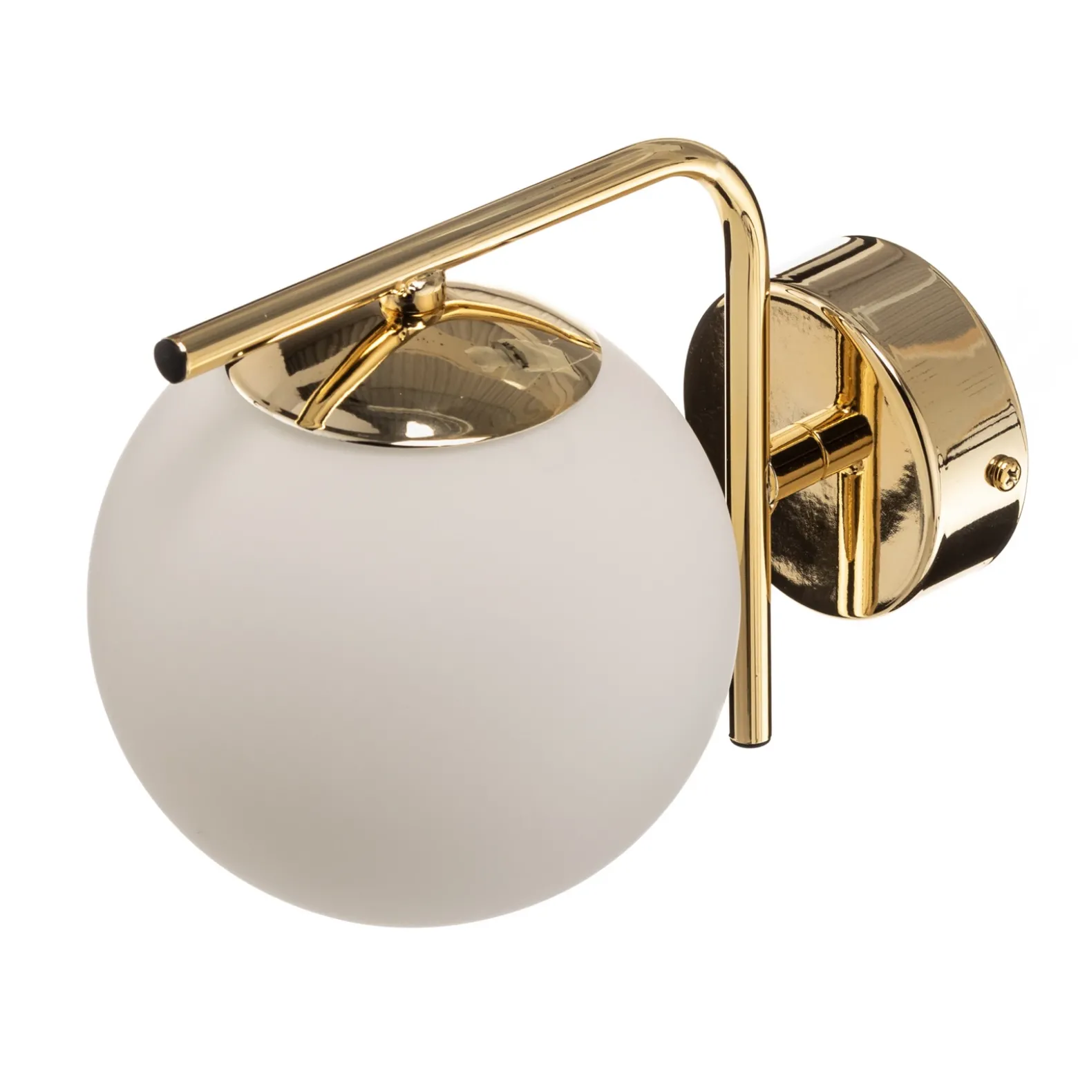 Aplique de pared Aurora, dorado, cristal, 17 cm de alto, esférico, E14