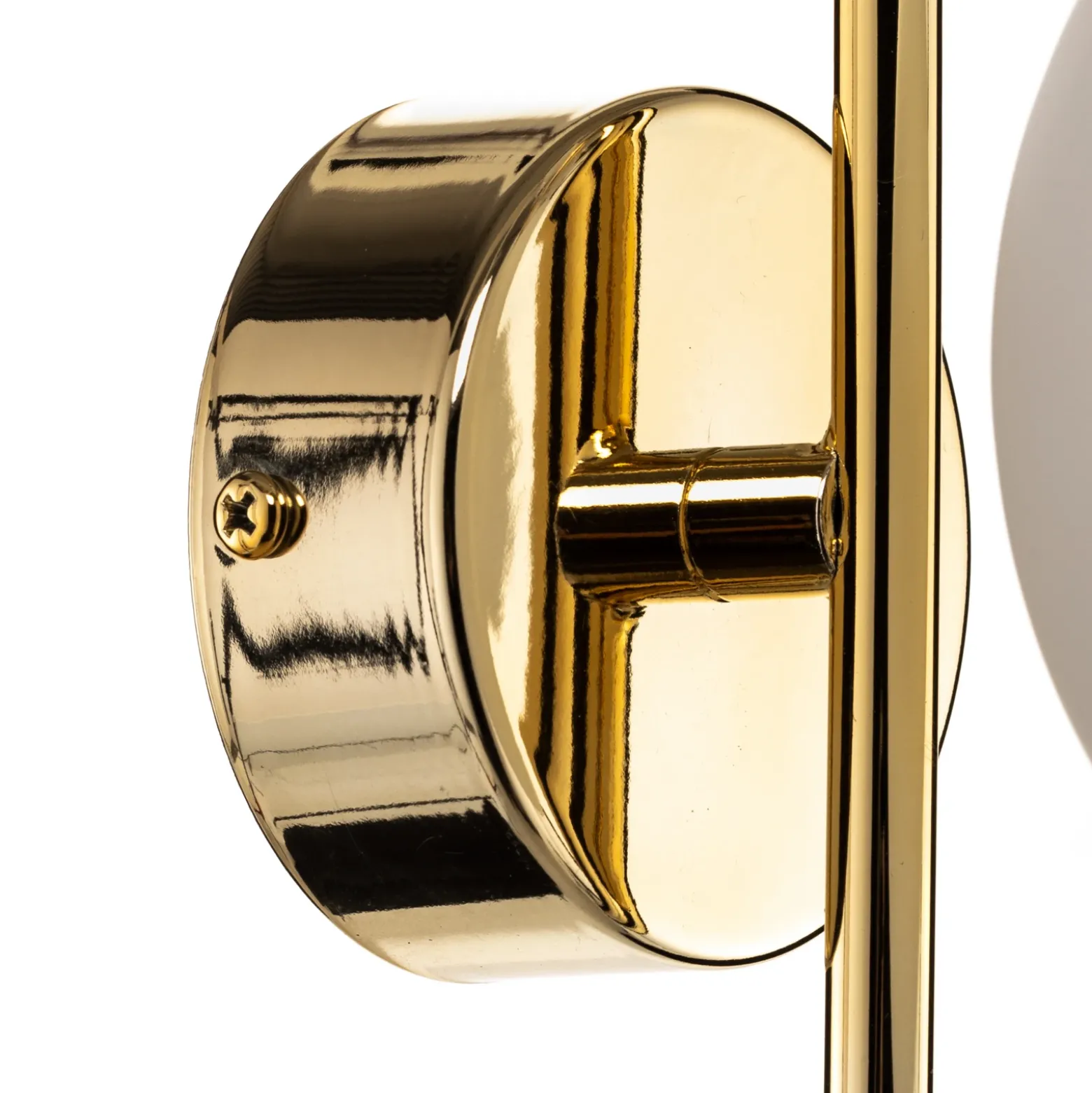 Aplique de pared Aurora, dorado, cristal, 17 cm de alto, esférico, E14