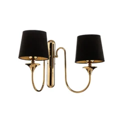 Aplique de pared Baranio con pantallas de tela, 2 luces