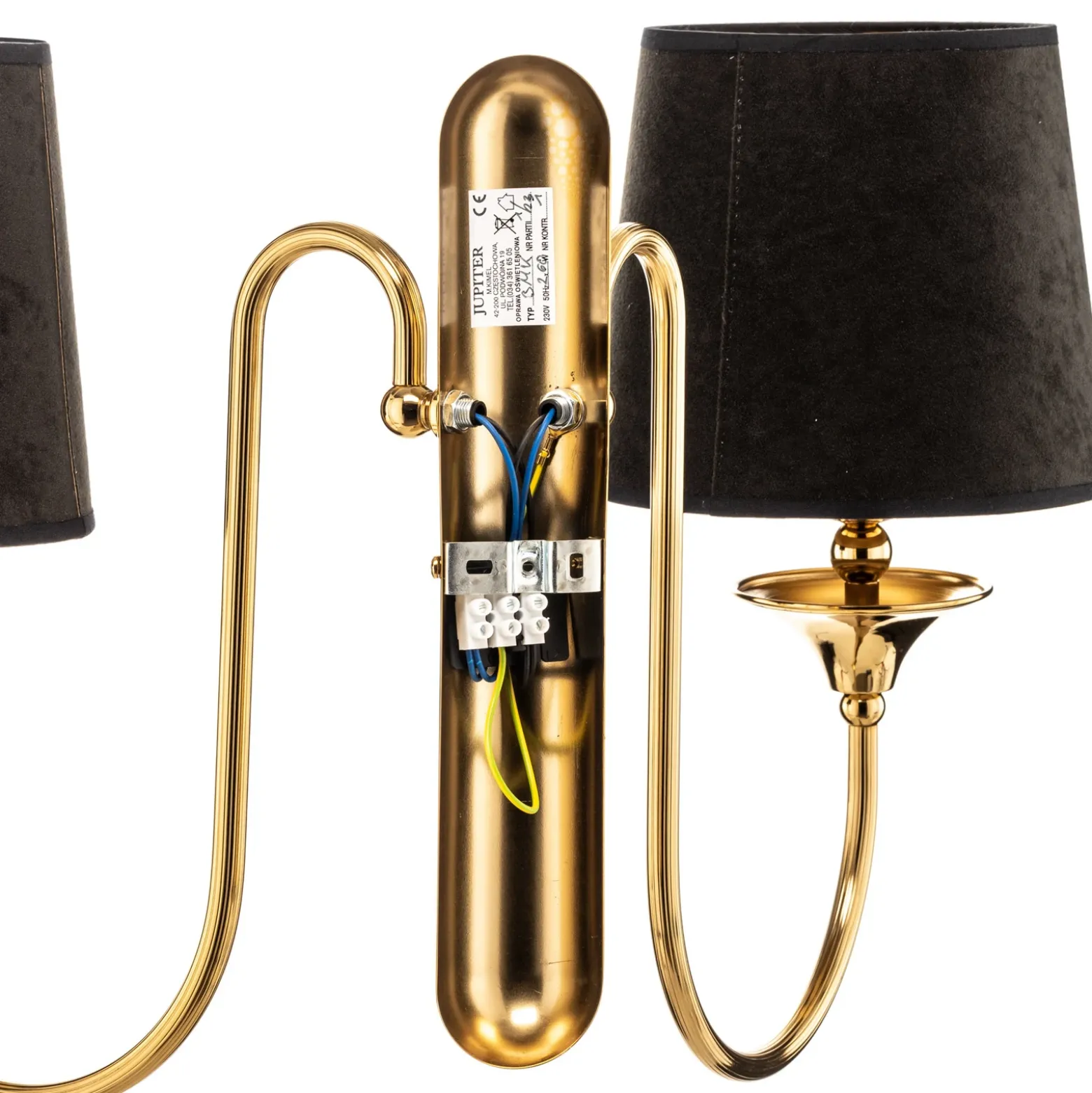 Aplique de pared Baranio con pantallas de tela, 2 luces
