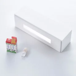 Aplique de pared Benno, 29 cm, yeso, blanco, angular, G9