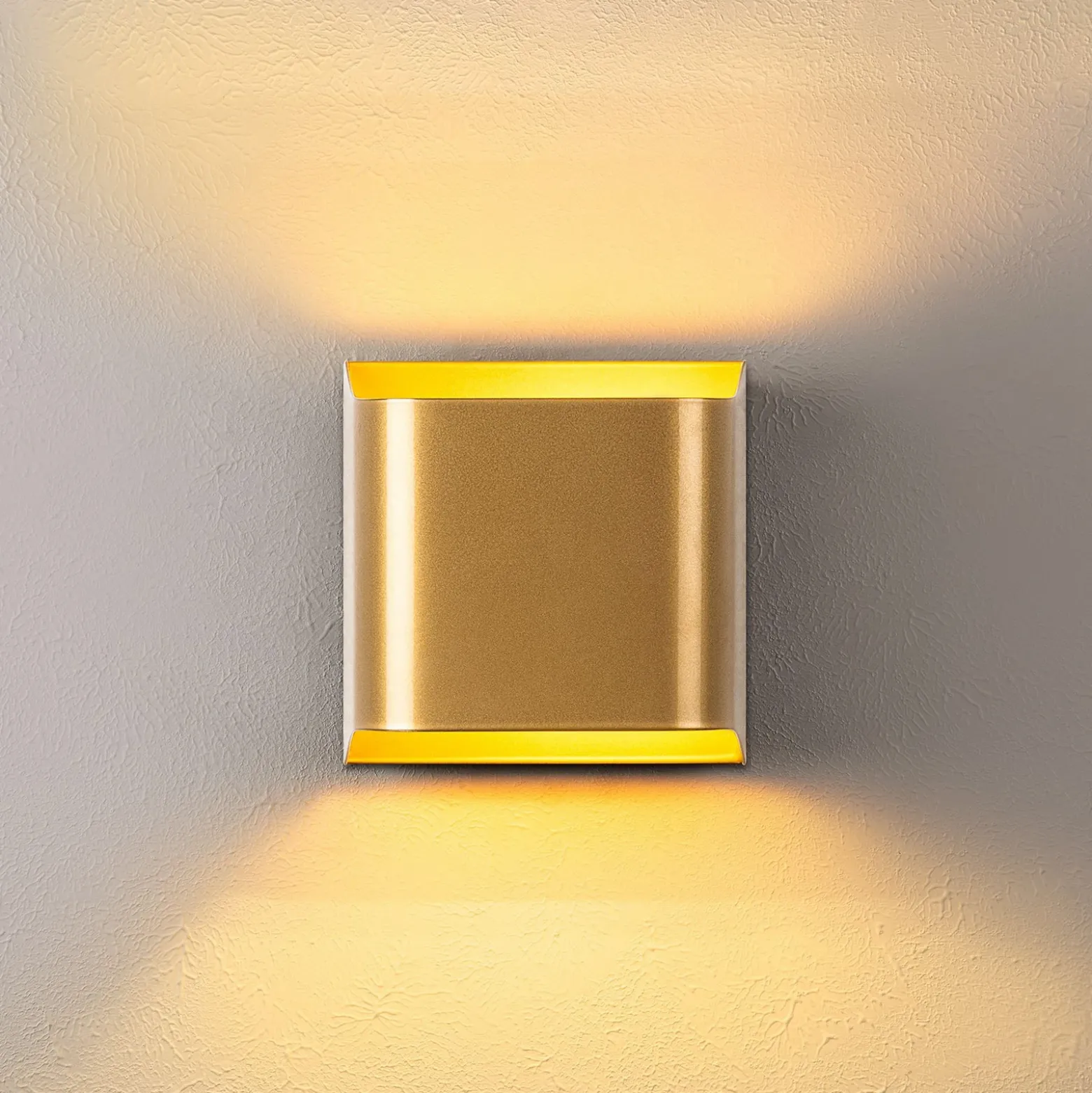 Aplique de pared Bera, color dorado, 15 x 15 cm, metal, G9