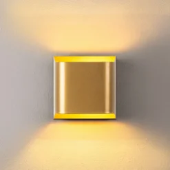 Aplique de pared Bera, color dorado, 15 x 15 cm, metal, G9