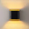 Aplique de pared Bera, negro, 15 x 15 cm, metal, G9