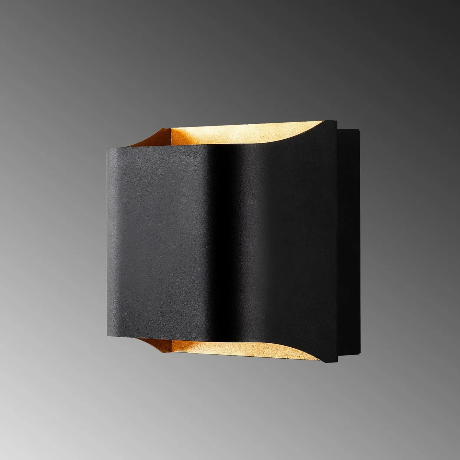 Aplique de pared Bera, negro, 15 x 15 cm, metal, G9
