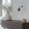 Aplique de pared Berceste, negro/dorado, metal, altura 29 cm