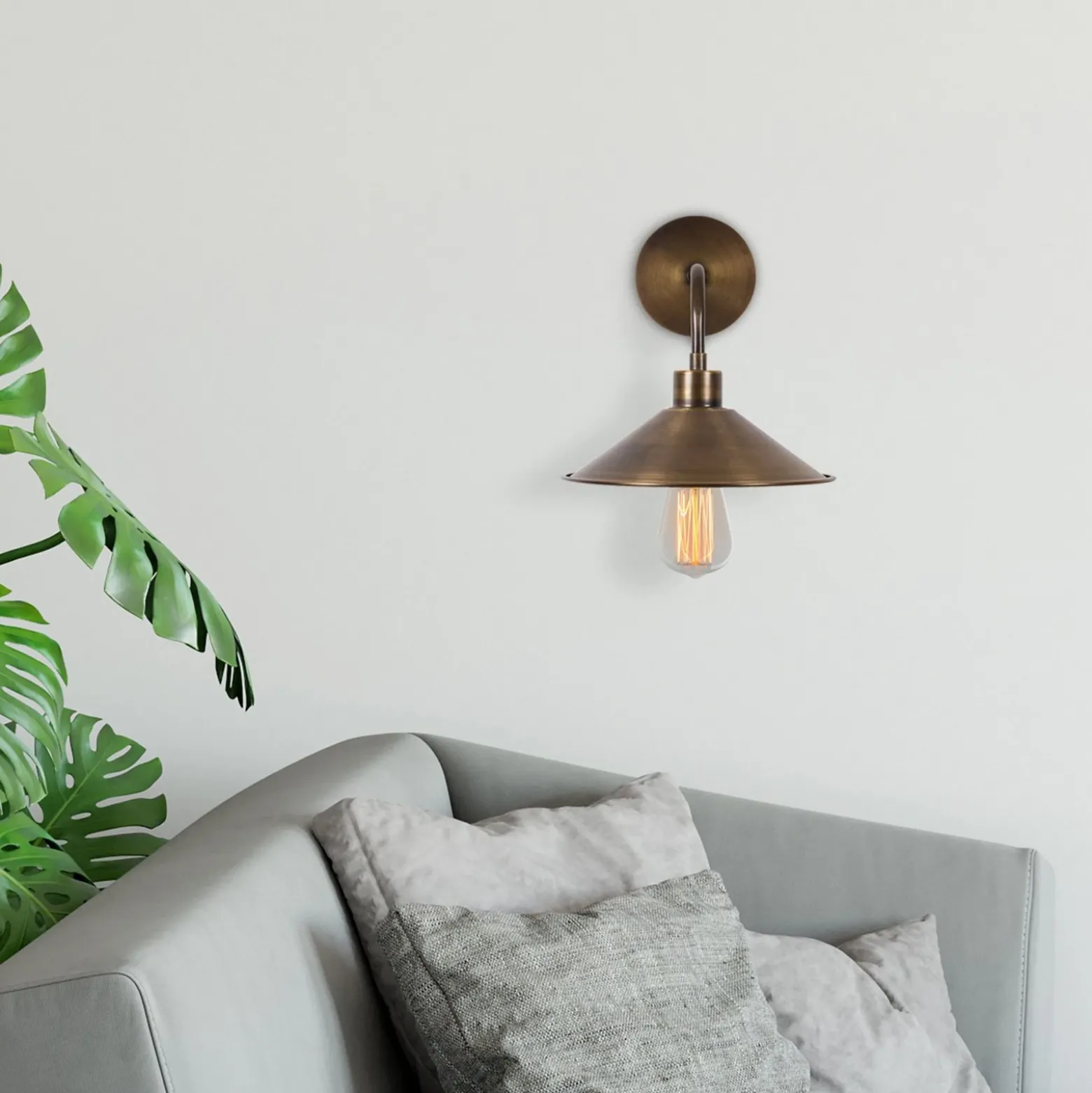 Aplique de pared Berceste N-664, oro antiguo, hierro, Ø 24 cm
