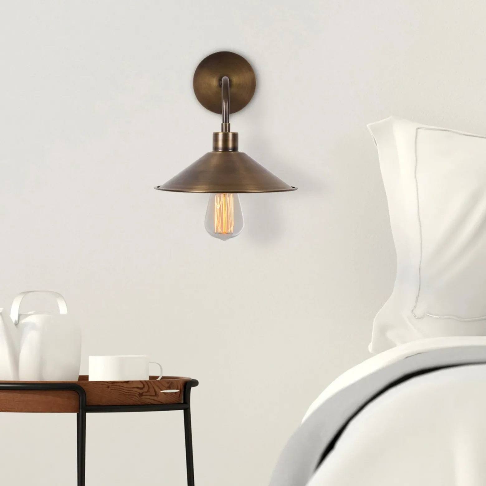 Aplique de pared Berceste N-664, oro antiguo, hierro, Ø 24 cm