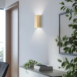 Aplique de pared Bergen, dorado, metal, 23 cm de alto, GU10