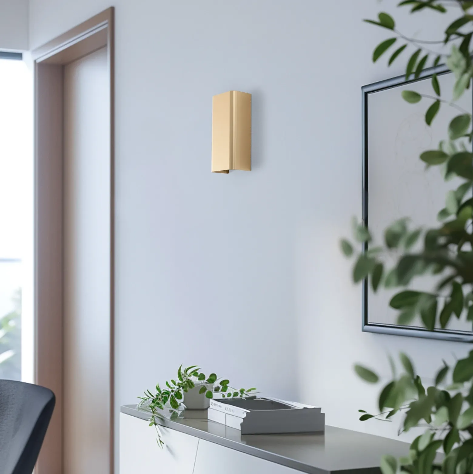 Aplique de pared Bergen, dorado, metal, 23 cm de alto, GU10