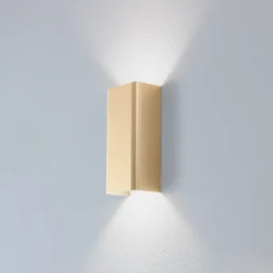Aplique de pared Bergen, dorado, metal, 23 cm de alto, GU10