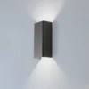Aplique de pared Bergen, gris oscuro, metal, 23 cm de alto, GU10