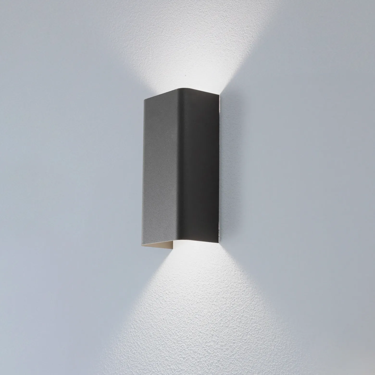 Aplique de pared Bergen, gris oscuro, metal, 23 cm de alto, GU10