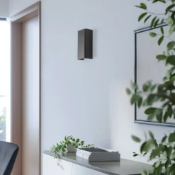 Aplique de pared Bergen, gris oscuro, metal, 23 cm de alto, GU10