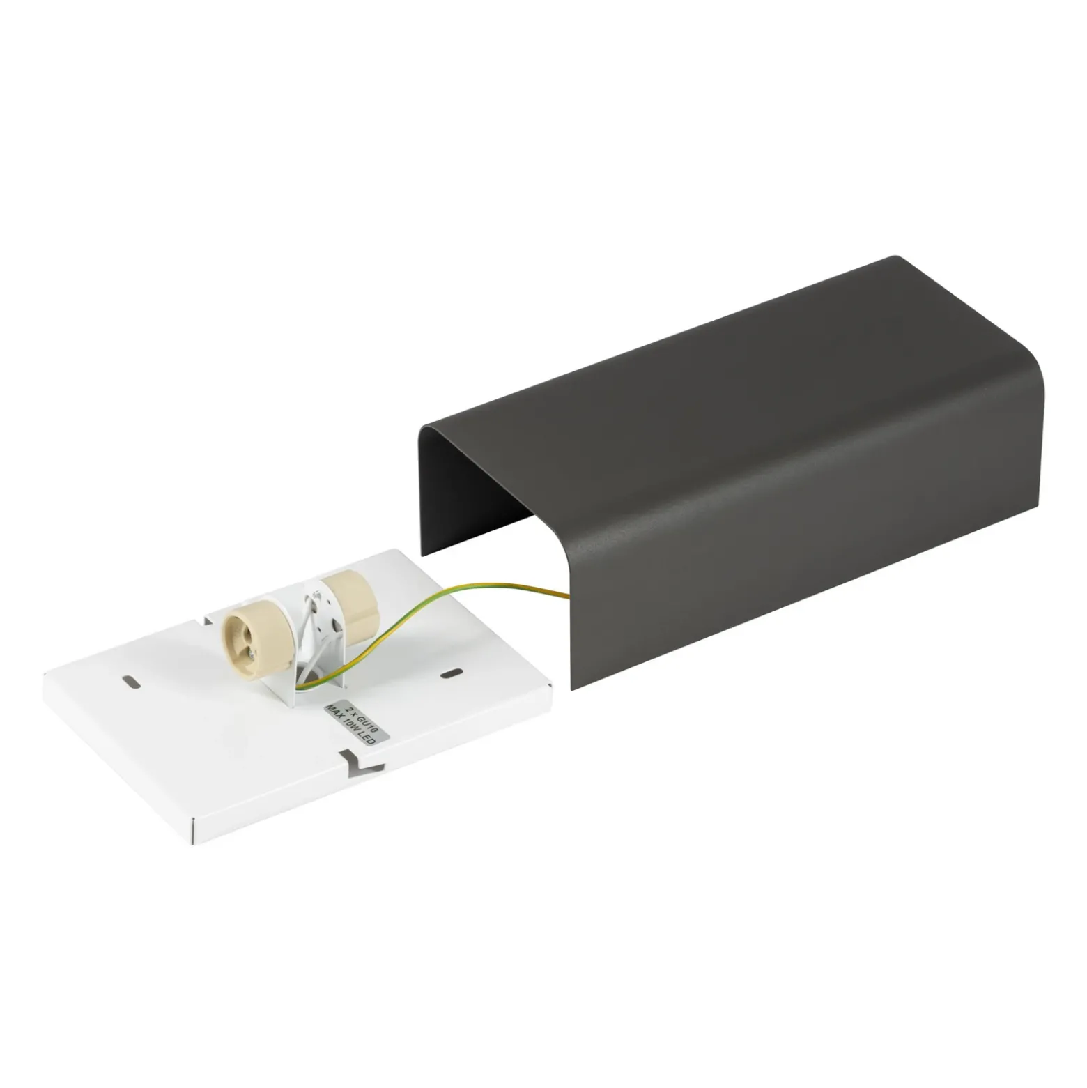 Aplique de pared Bergen, gris oscuro, metal, 23 cm de alto, GU10