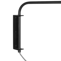 Aplique de pared Bloeba, negro/verde, saliente 140 cm, terciopelo