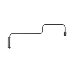 Aplique de pared Bloeba, negro/verde, saliente 140 cm, terciopelo