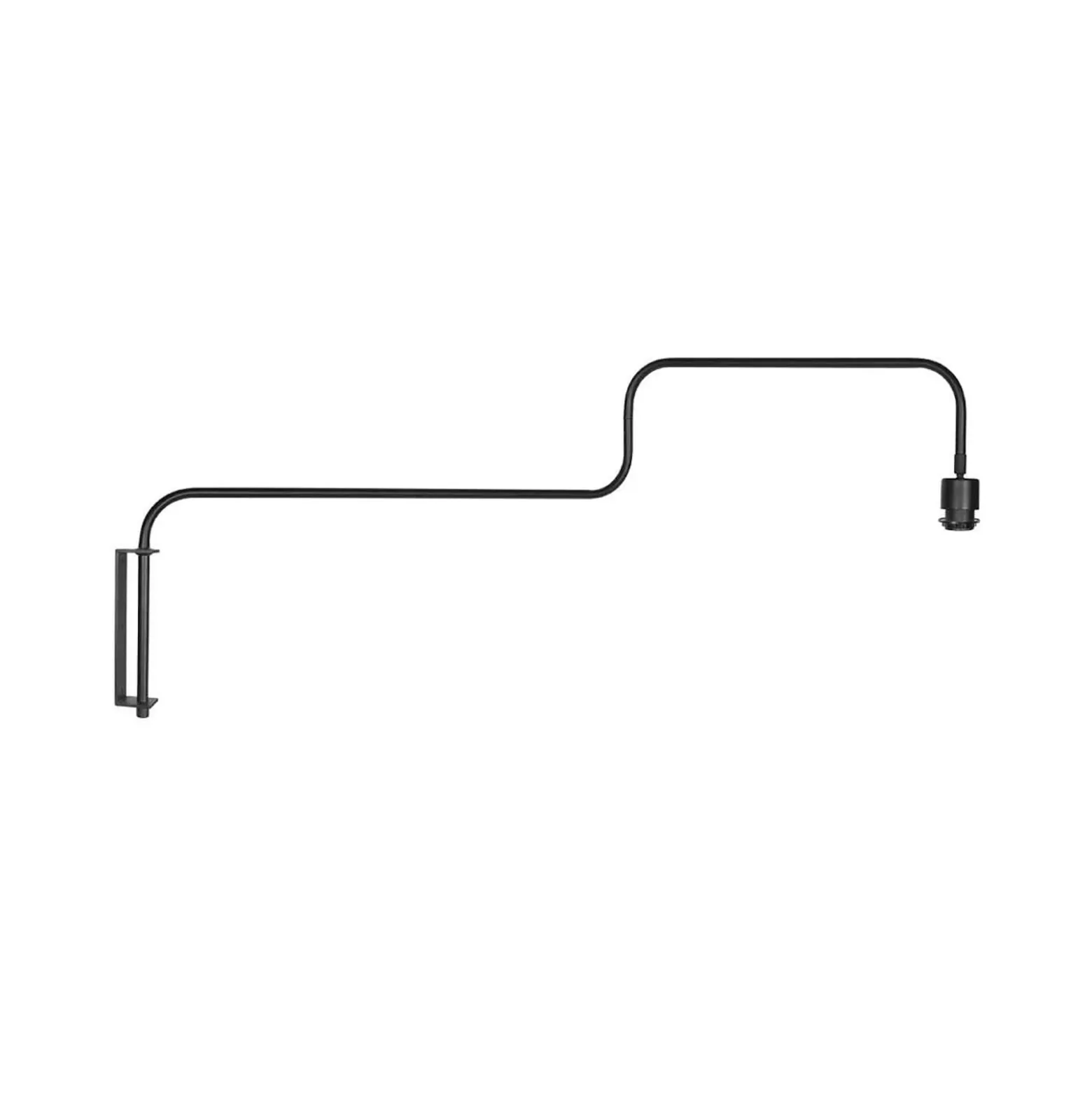 Aplique de pared Bloeba, negro/verde, saliente 140 cm, terciopelo