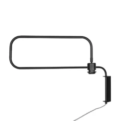 Aplique de pared Bloeba, negro/verde, saliente 140 cm, terciopelo