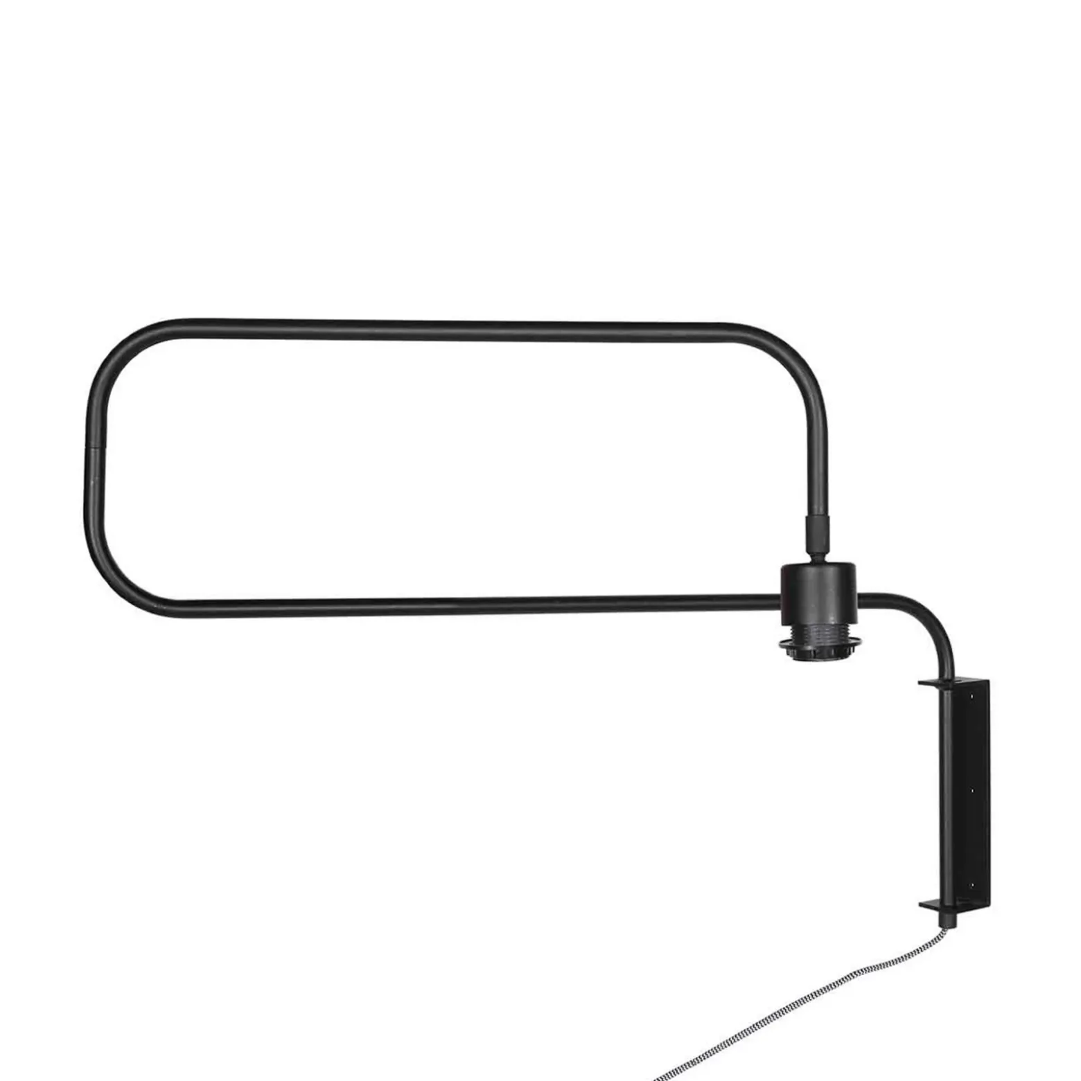 Aplique de pared Bloeba, negro/verde, saliente 140 cm, terciopelo