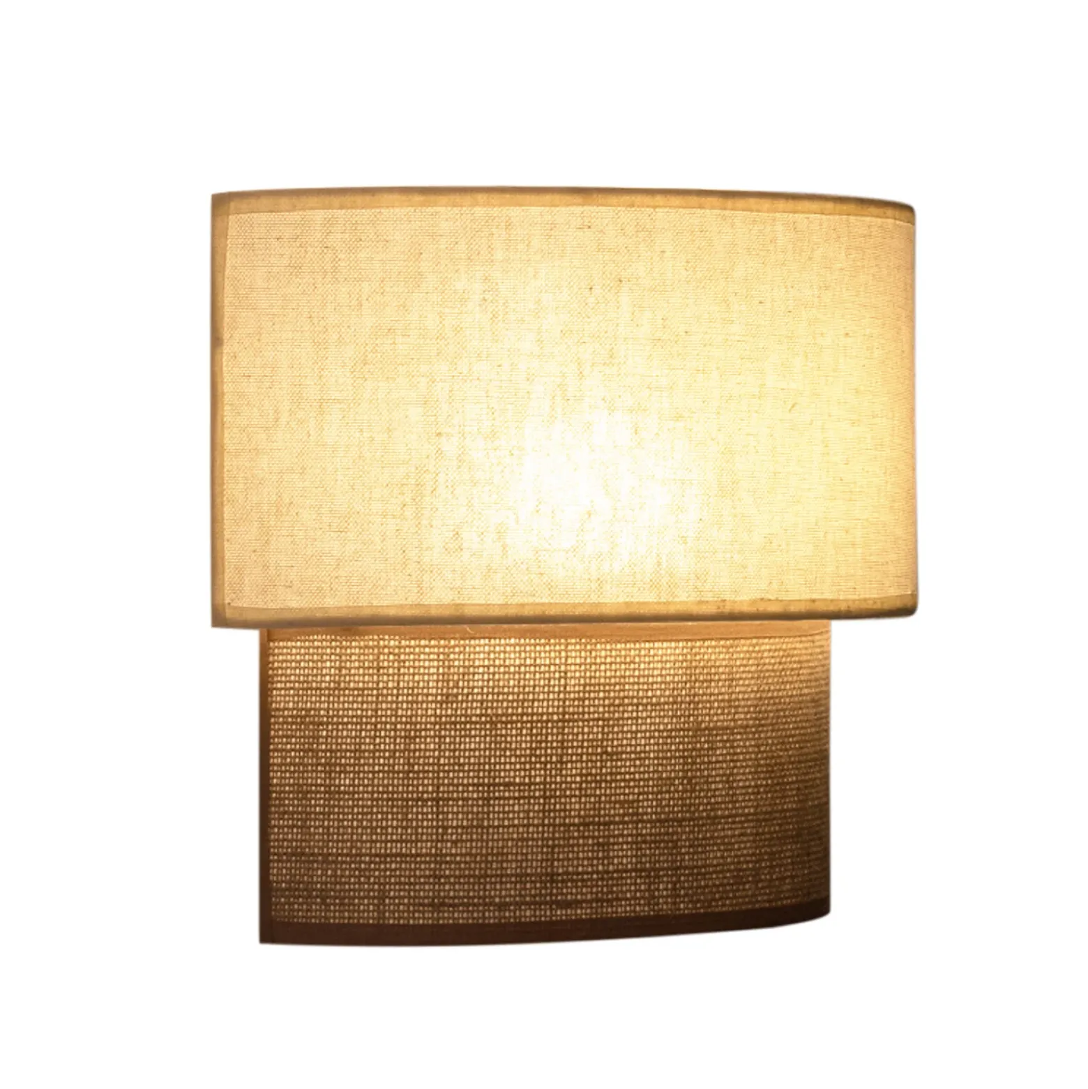 Aplique de pared Boho, blanco/yute, altura 22 cm, tejido, E27
