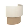 Aplique de pared Boho, blanco/yute, altura 22 cm, tejido, E27