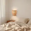 Aplique de pared Boho, yute/yute, altura 22 cm, tejido, E27