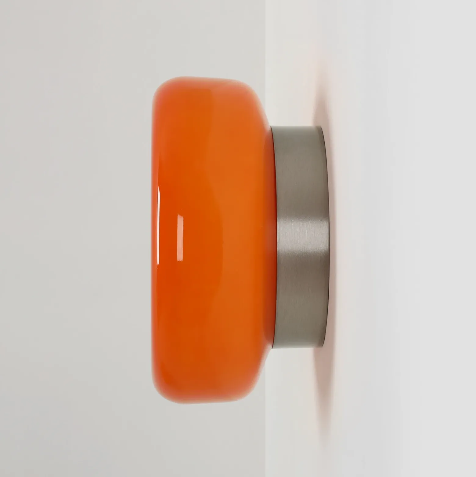 Aplique de pared BonBon, naranja, Ø 16 cm, cristal