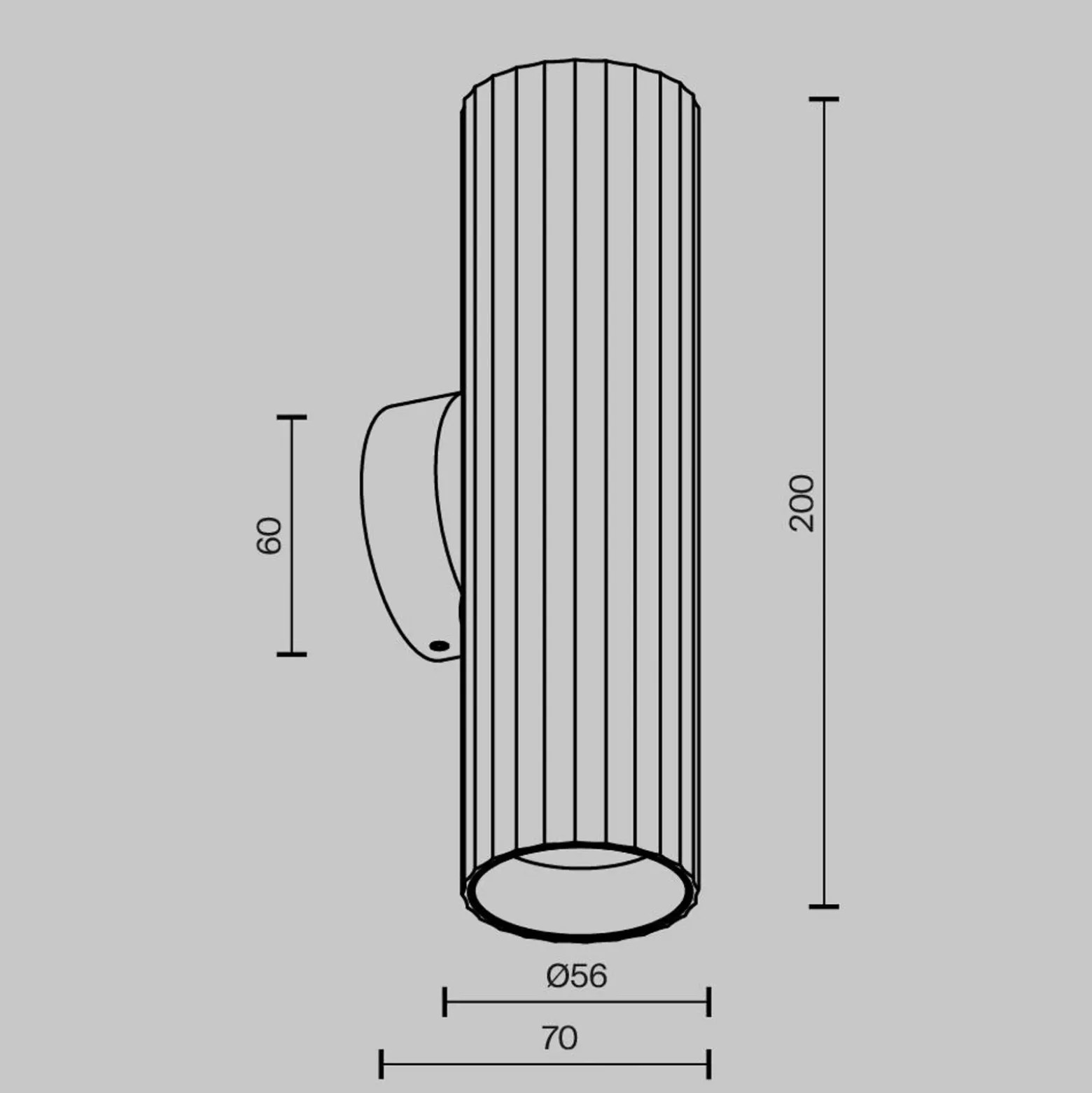 Aplique de pared Calipso, negra, altura 20 cm, metal, 2xGU10 arriba/abajo