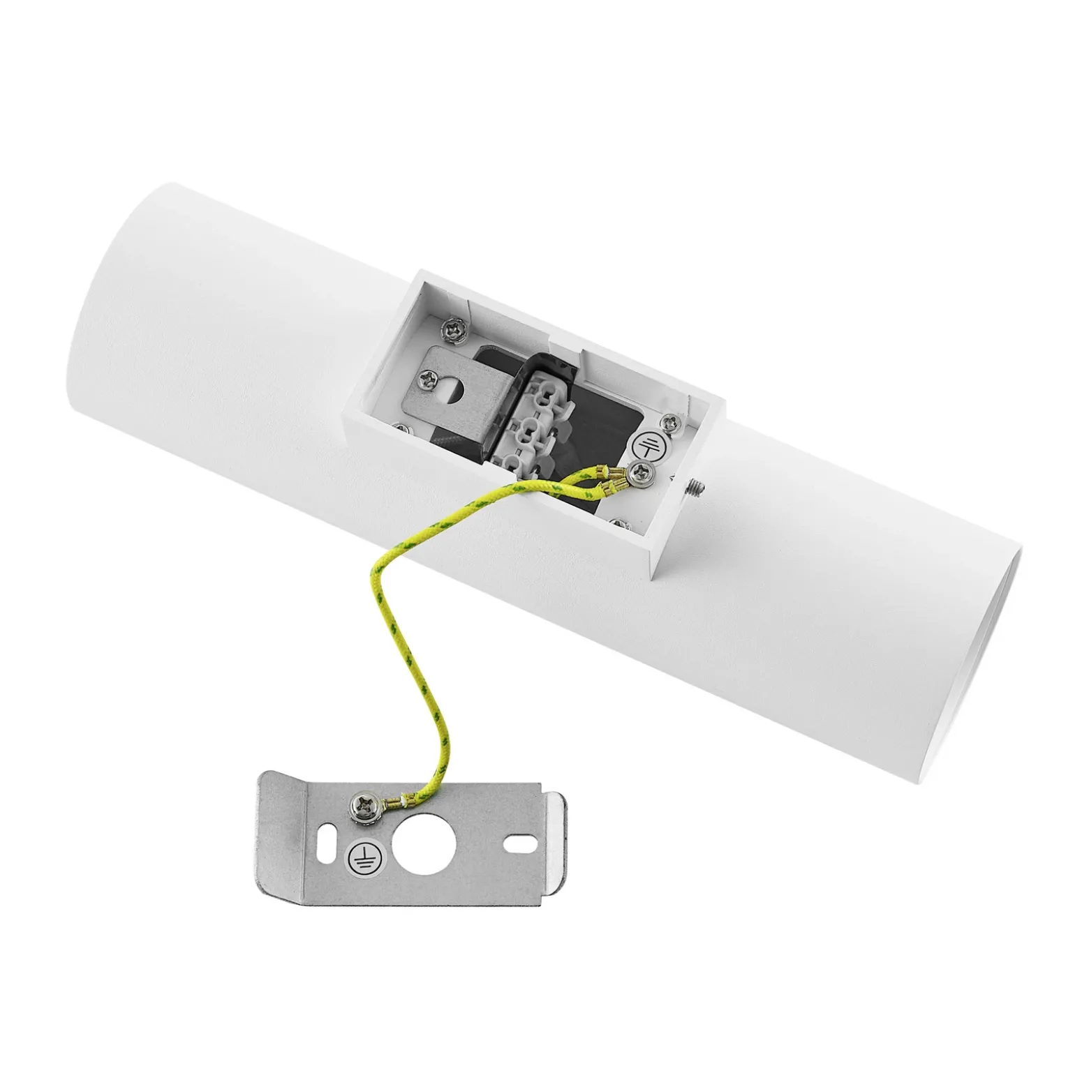 Aplique de pared CAN, blanco, 2 luces, altura 22 cm, metal, GU10