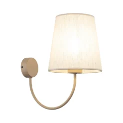 Aplique de pared Candi, beige/arena, lino, 34 cm de altura, E27