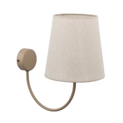 Aplique de pared Candi, beige/arena, lino, 34 cm de altura, E27