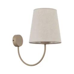 Aplique de pared Candi, beige/arena, lino, 34 cm de altura, E27