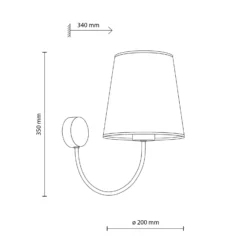 Aplique de pared Candi, beige/arena, lino, 34 cm de altura, E27