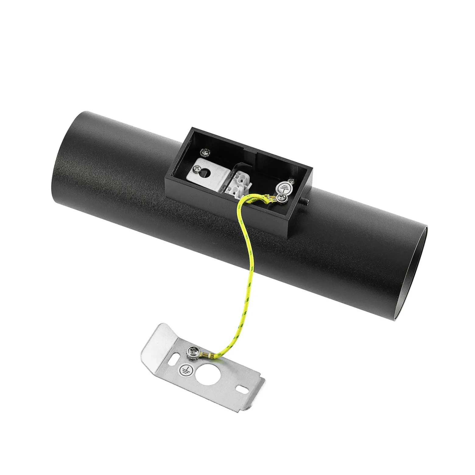 Aplique de pared CAN, negro, 2 luces, altura 22 cm, metal, GU10