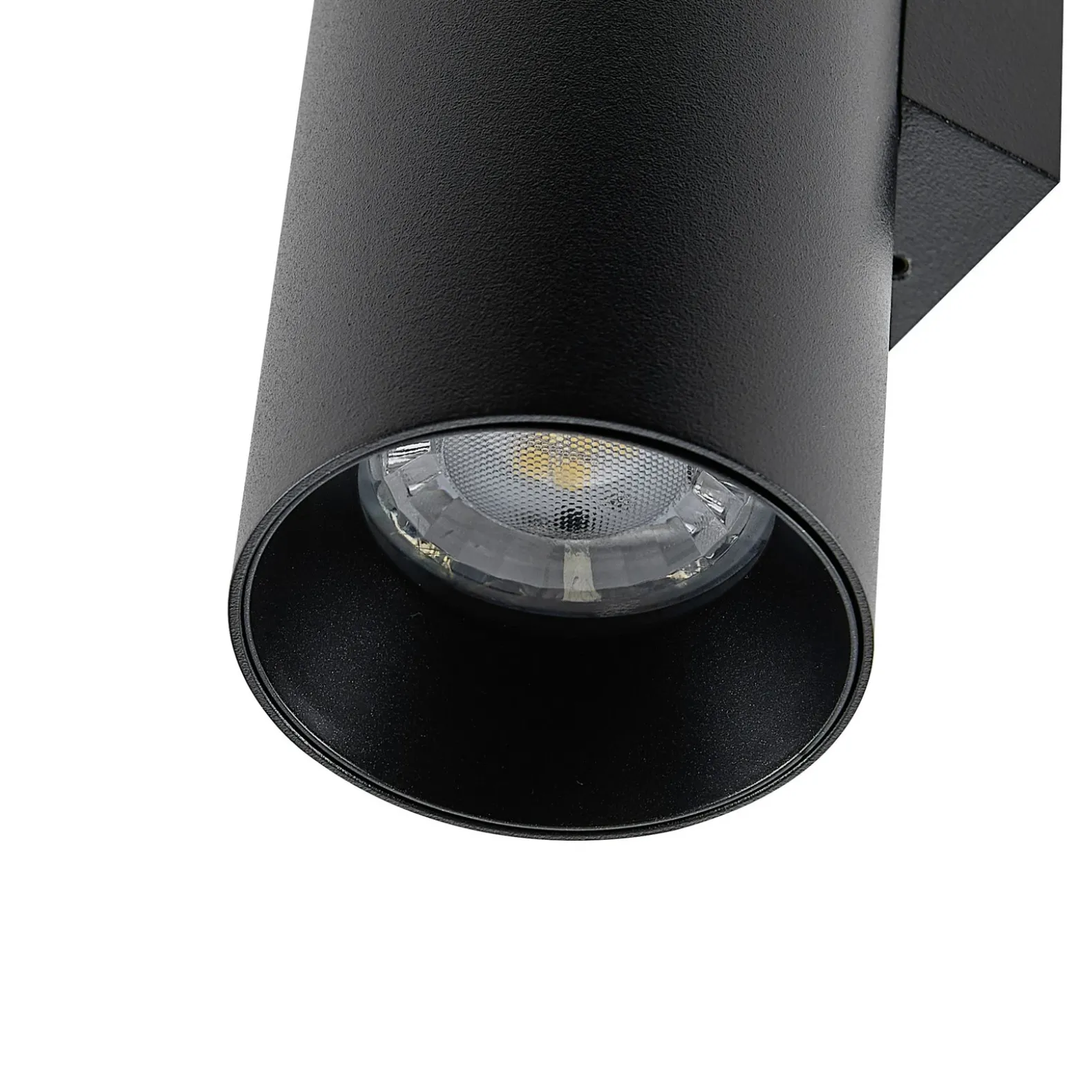 Aplique de pared CAN, negro, 2 luces, altura 22 cm, metal, GU10