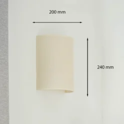 Aplique de pared Celine, beige, tela, E27