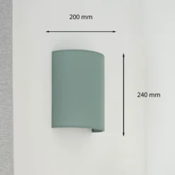 Aplique de pared Celine, salvia, tela, E27