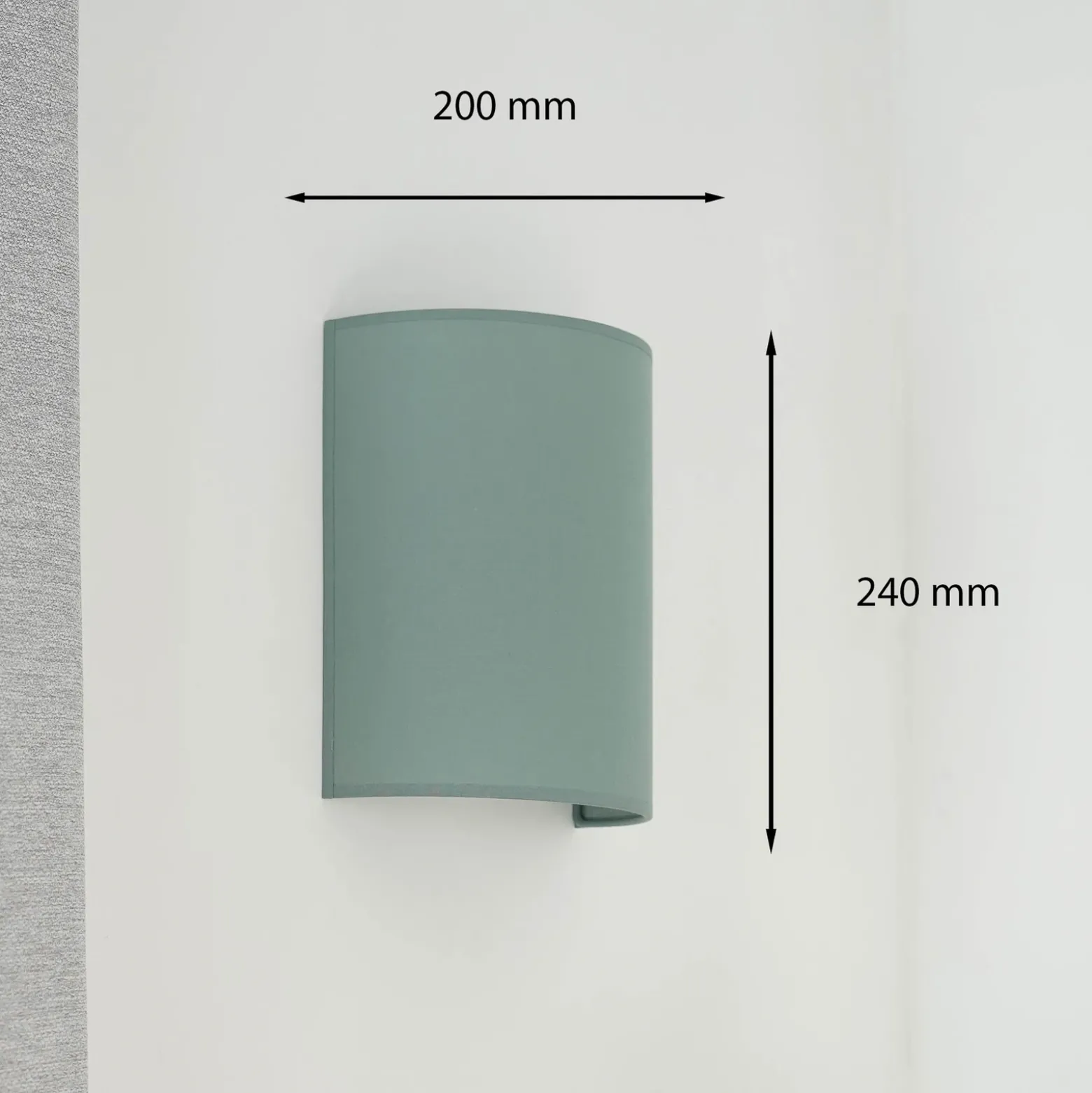 Aplique de pared Celine, salvia, tela, E27