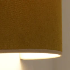 Aplique de pared Celine, Soro, amarillo mostaza, tela, E27