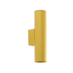 Aplique de pared Cerro, amarillo, acero, Ø 6 cm, arriba/abajo