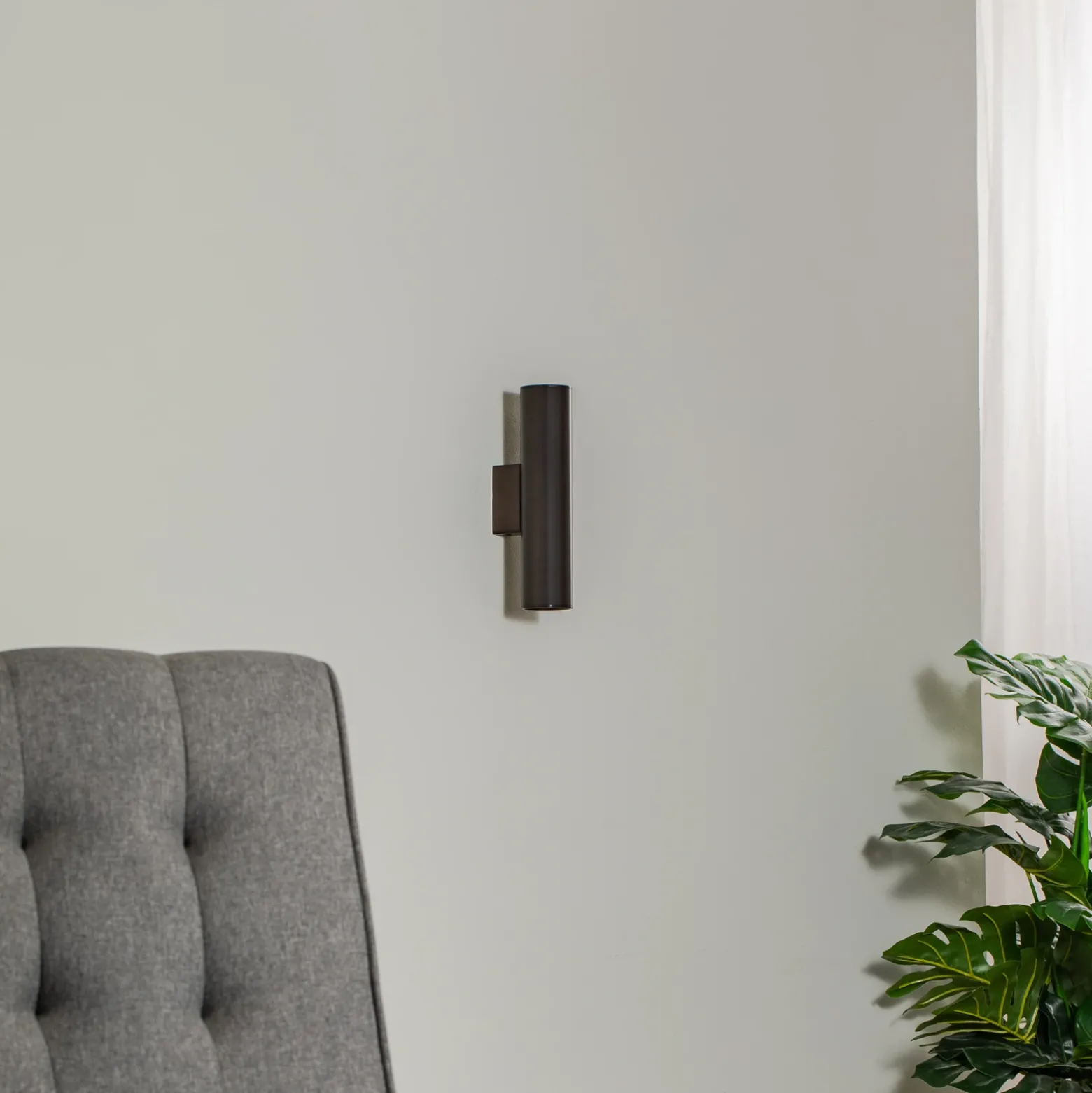 Aplique de pared Cerro, antracita, acero, Ø 6 cm, arriba/abajo