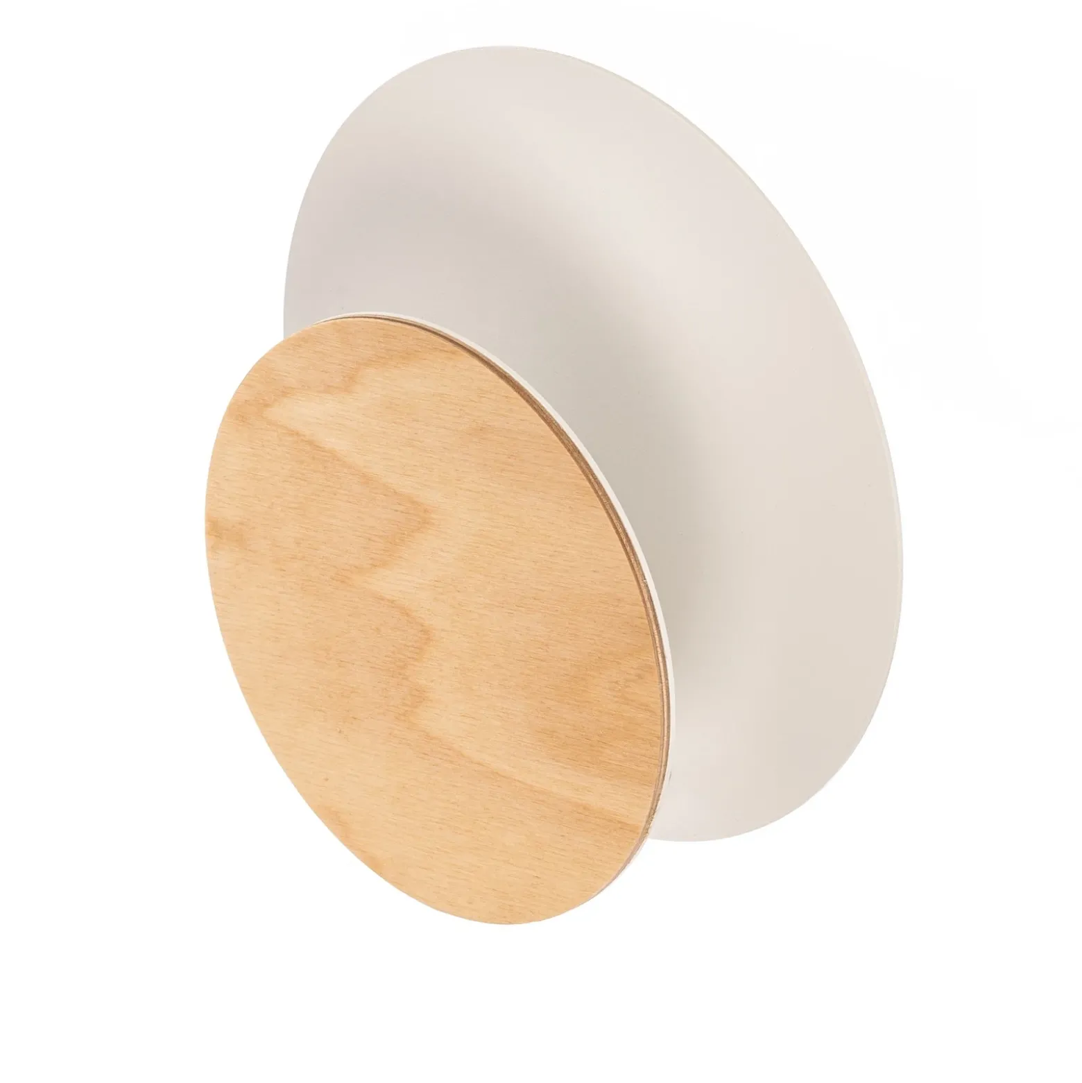 Aplique de pared Circle en blanco, placa decorativa en madera clara
