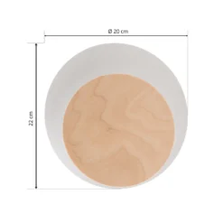 Aplique de pared Circle en blanco, placa decorativa en madera clara