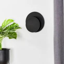 Aplique de pared Circle en forma redonda, negro