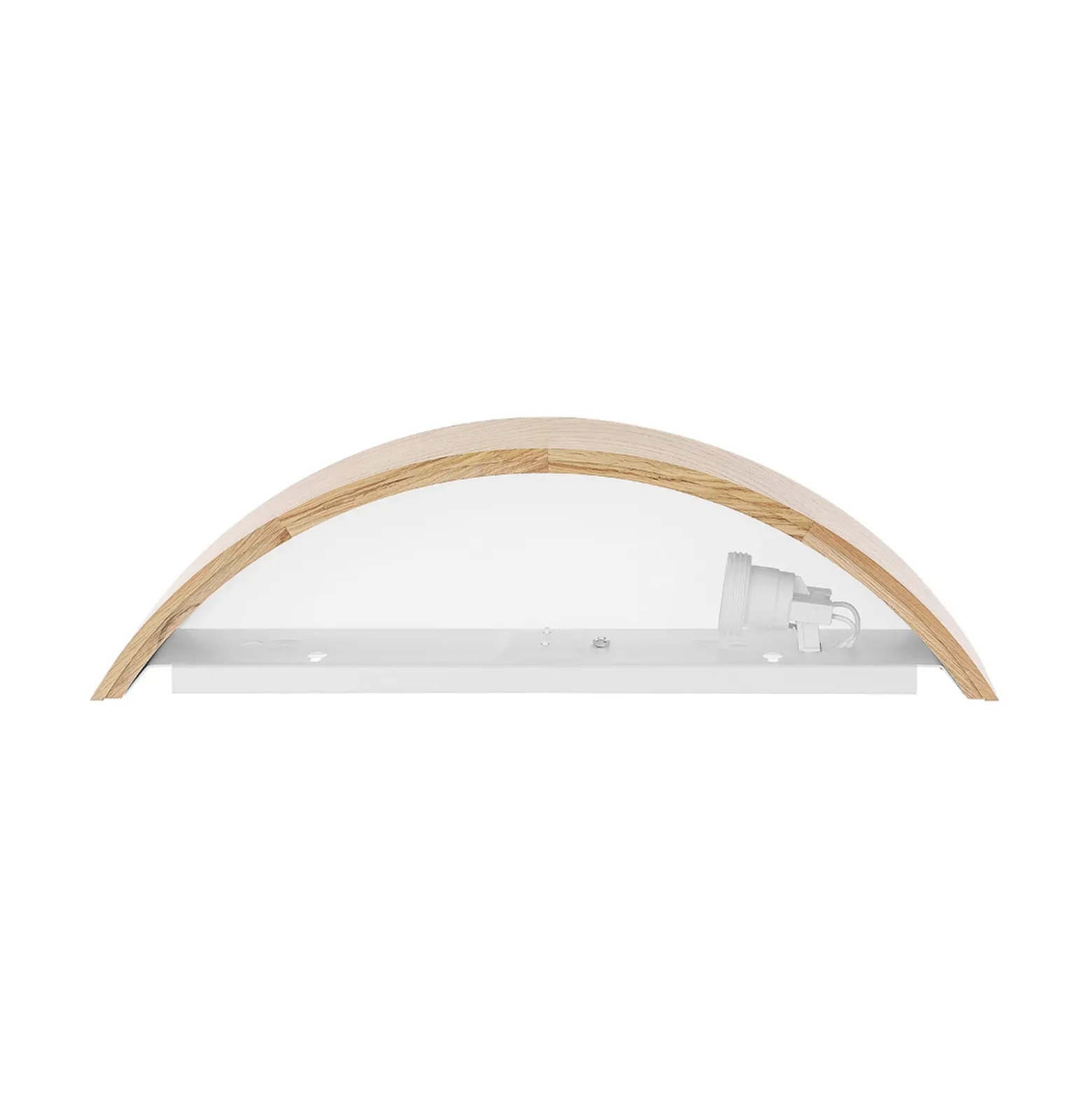 Aplique de pared Cleo D1DR410, madera de roble, 41 cm de largo, E27