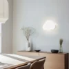 Aplique de pared Cloud, beige, 43 cm de ancho, textil, nube, E27