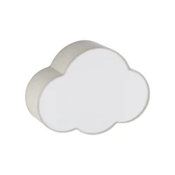 Aplique de pared Cloud, beige, 43 cm de ancho, textil, nube, E27